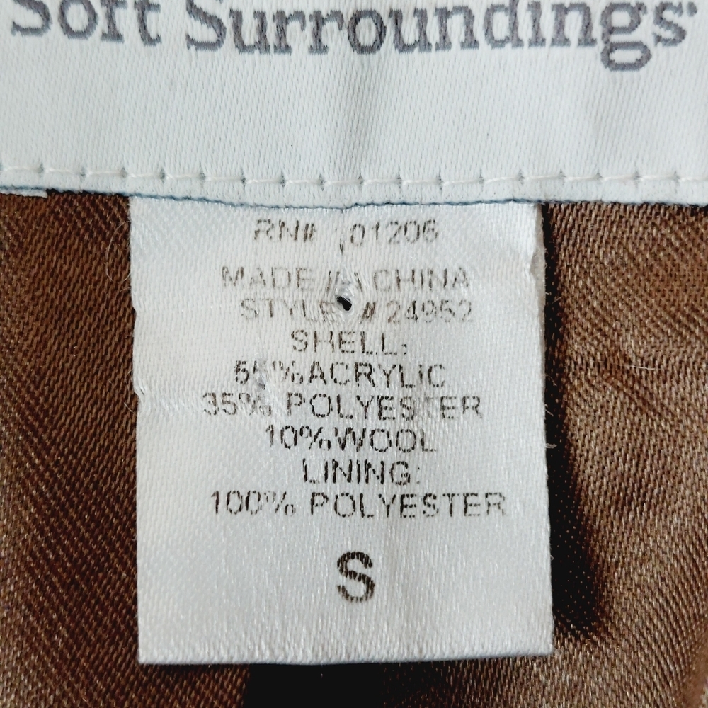 Soft Surroundings Yorkshire Houndstooth Plaid Pea Coat, Size S - Picture 8 of 10